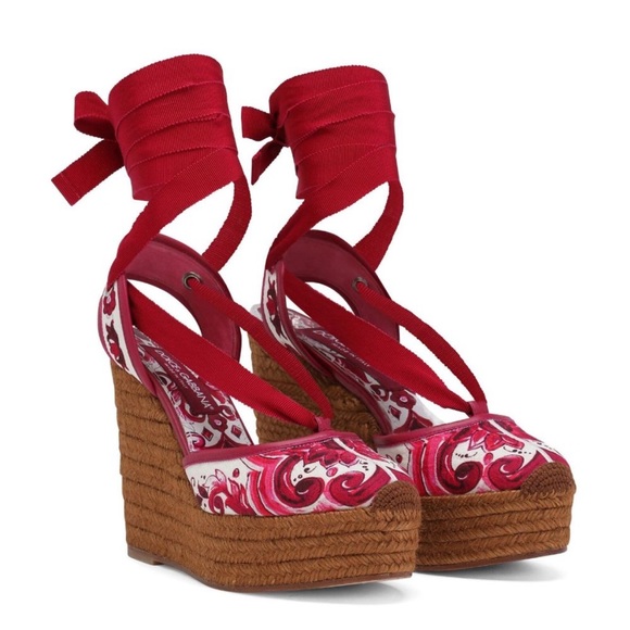 New Dolce&Gabbana Majolica-print espadrilles - Picture 1 of 7